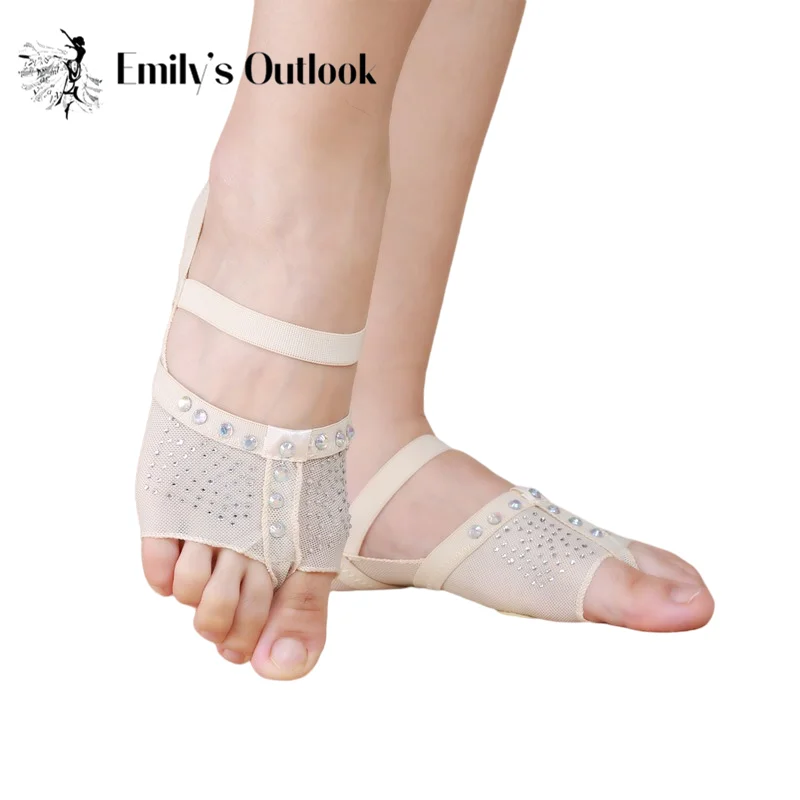 Ballet Meias de Dança Protetor de Salto para Adultos, Bling Bling Bling, Tanga Pé, Toe Pad Calçado, Bege, Preto, Tamanho UE, EU34-EU41