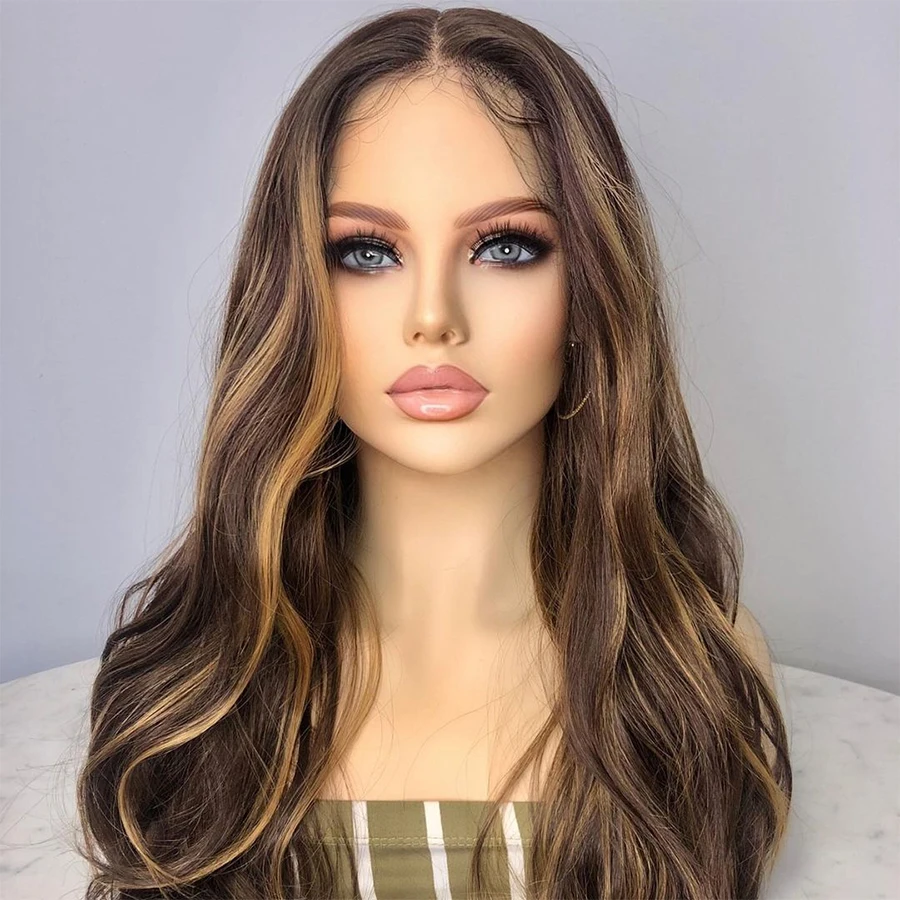 23A  Grade European Human Hair Hd Lace Transparent Body Wave Soft Highlight Ombre Blonde Jewish Wig 13x4 Lace Front Remy Wig