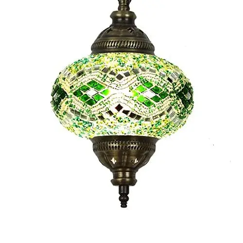 

Handmade Pendant Ceiling Lamp Mosaic Shade, 2019 Stunning 16.5 "Height-7" Globe, english Moroccan Glass Lantern Arabian Bedsid