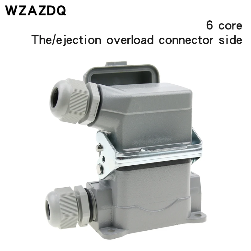 

Rectangular plug heavy-duty connector he-06-5-6 6-core side ejector base with cover high base with cover 16A