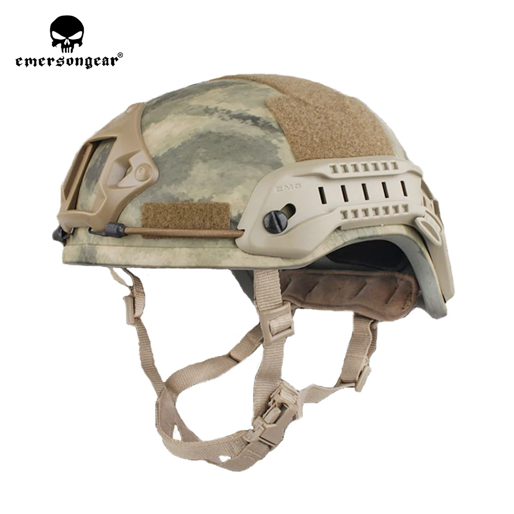 Emersongear Tactical ACH MICH 2001 Hunting Helmet Middle Covered ABS TC 2001 Helmet Advanced w NVG Shroud Side Rail Hand Protect