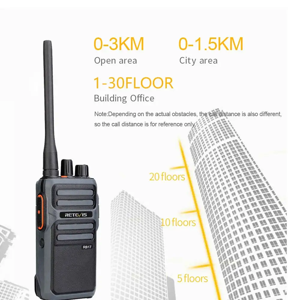 Imagem -04 - Retevis-walkie Talkie Pmr Rb617 Rádio Bidirecional Modelo Rb17 Ptt 4400mah Melhor para a Caça Hotel Restaurante Pcs