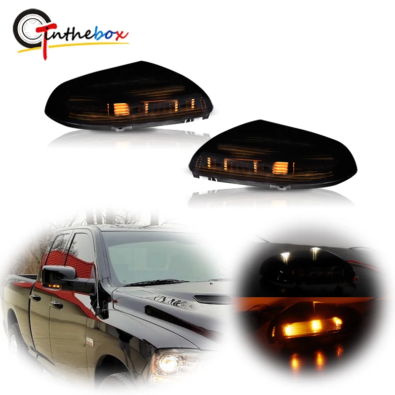 

Dual-color LED Car Front Side Mirror Marker Lights For Dodge Ram 1500 2500 Amber Turn Signal Light & White DRL Parking Light 12V