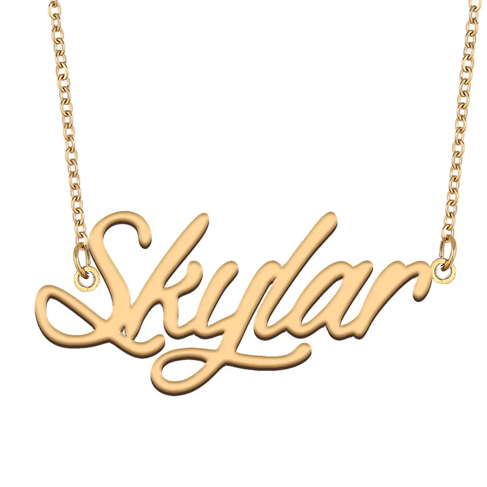 

Skylar Name Necklace for Women Personalized Stainless Steel Jewelry Gold Plated Nameplate Pendant Femme Mother Girlfriend Gift