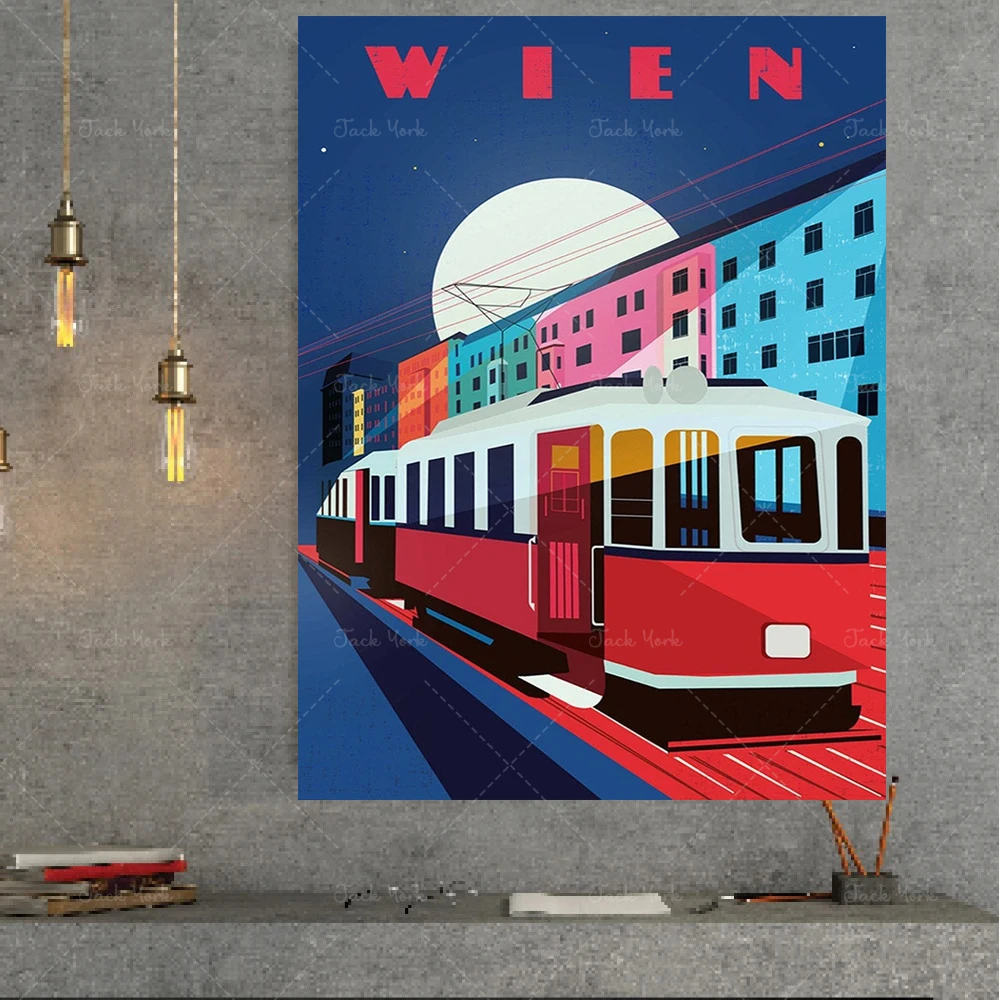 Wien Vienna Illustrated Art print. Travel Print, Home Decor, Architecture Art Prints and Posters of Austria. Housewarming gift,