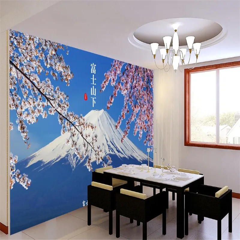 Japan Mount Fuji 3D Photo Wallpaper Mural Japanese Cuisine Sushi Restaurant Izakaya Industrial Decor Background Wall Paper 3D