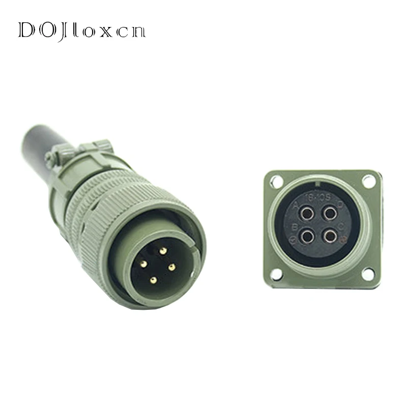 1 Set 4 Pin MS5015 Military Standard Aviation Electricity Plug MS3108A-18-10S/P MS3102A Straight Elbow Male Female Connector