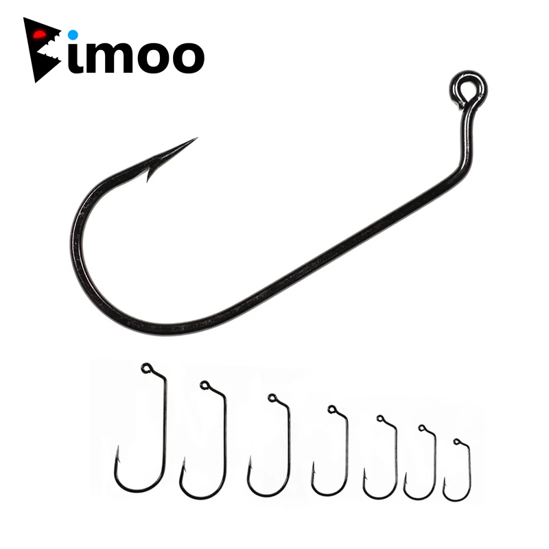 Bimoo 100PCS Thicked 60 Degree Jig Hook High Carbon Steel Big Size Soft Worm Hooks For Seawater Freshwater Fishing Wholesale