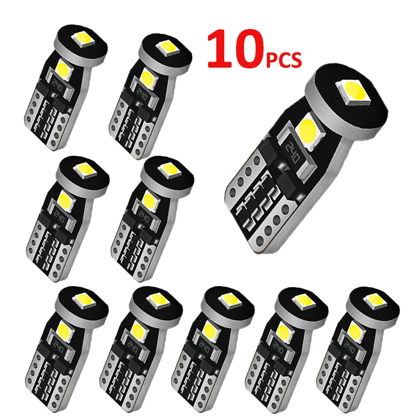 10 шт. T10 Led Canbus W5W светодиодные лампы 168 194 сигнальная Лампа Купол Чтение номерного знака Светильник Автомобиля Подсветка салона светильник s Авто 12V 6000K белый