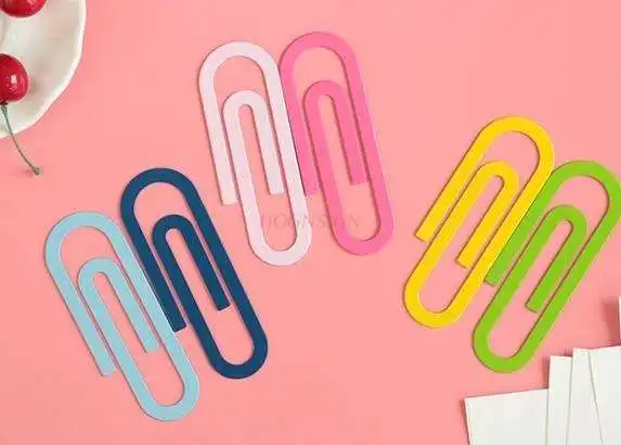 2pcs Iron Paper Clip Bookmark Color Bookmark