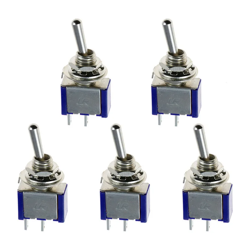 5 Pcs 12V 3A/6A on/Off Mini Miniature Toggle Switch Car Dash Dashboard SPST 2 Foot 2 Gear 6MM Toggle Switch