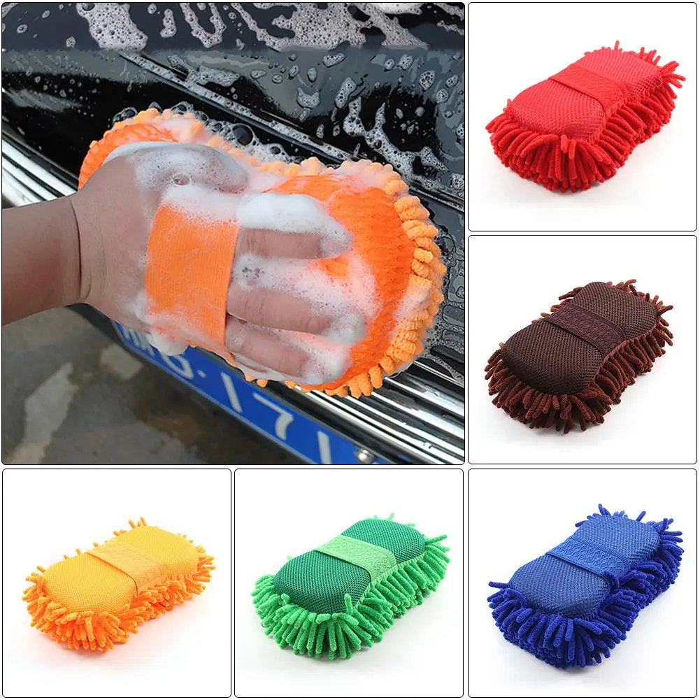 Super Car Wash Glove Car Hand Soft Towel Microfiber Chenille Car Cleaning Sponge Block Car Washing Supplies Car Wash Tools