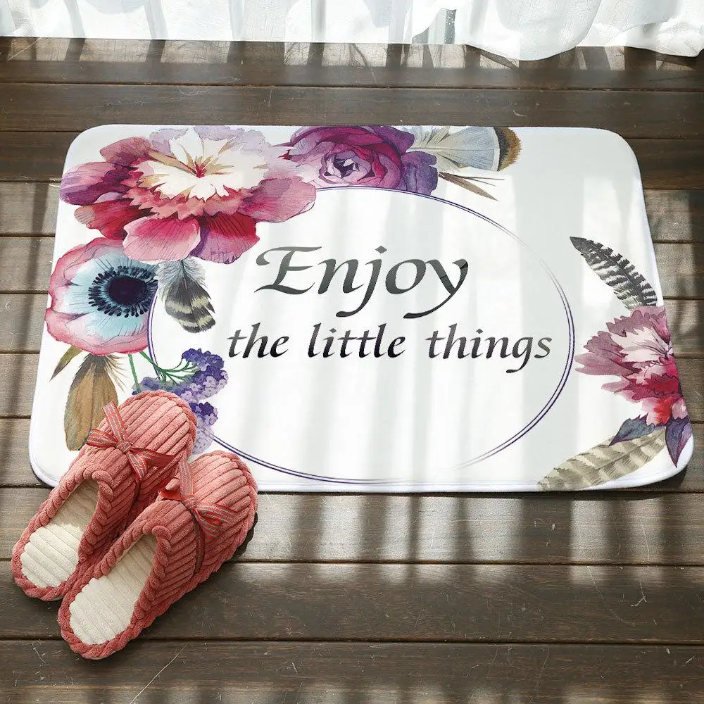 Plant Printed Anti-slip doormat Vacuuming kitchen bedroon bath floor mats Carpet Home Entrance Rugs prayer mat 40*60cm DD242