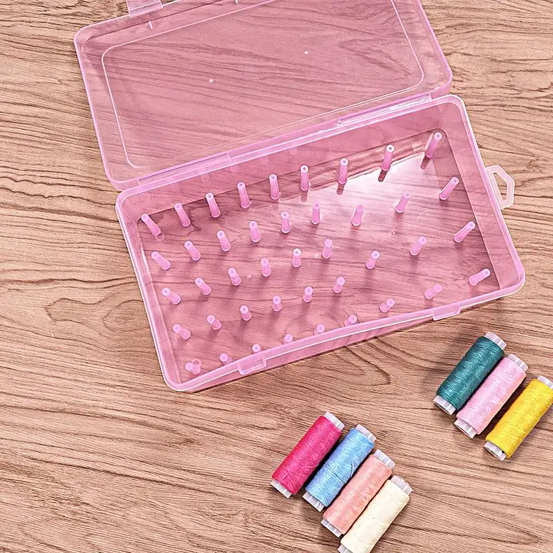 6-42 Axis Sewing Threads Storage Box Bobbin Carrying Case Container Holder Transparent Needle Wire Storage Organizer Sewing Reel