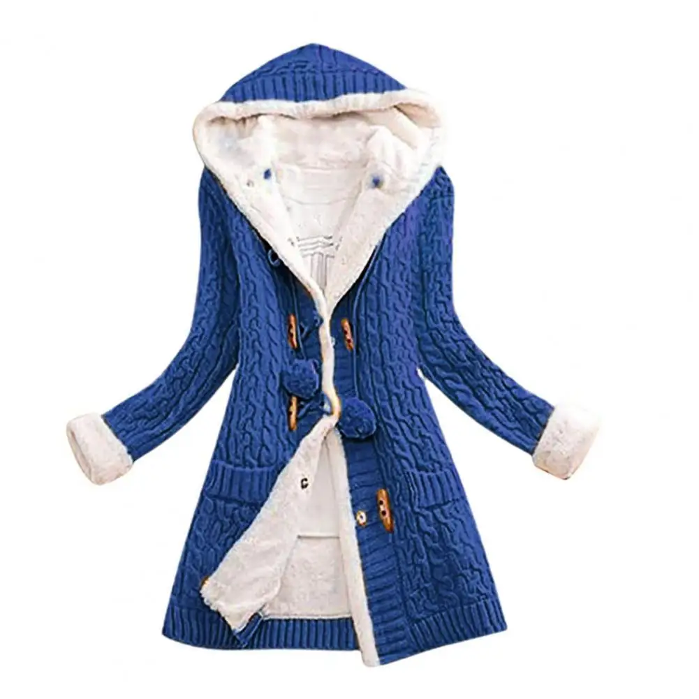 Dress apparel Women Cardigan Faux Fur Mid-Length Solid Color Woolen Yarn Winter Warm Jacket for Women Outdoor