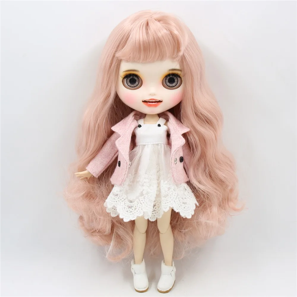 ICY DBS blythe doll outfit jecci five bjd neo abito bianco abito cappotto rosa vestiti giocattolo