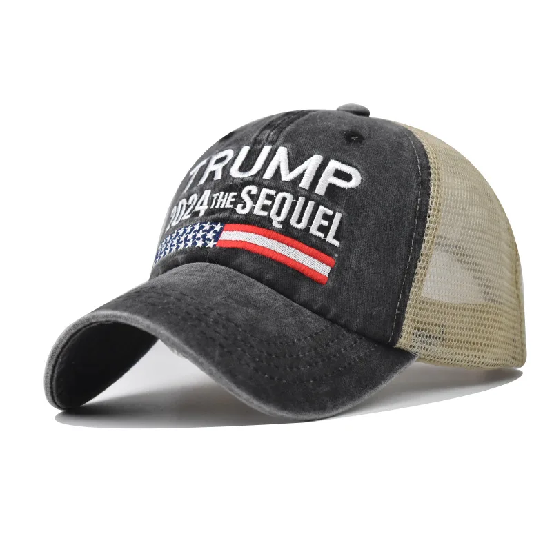 Trump 2024 Sequel Spring Cotton Cap Baseball Cap Snapback Mesh Hat Cap Men Women Cap Outdoor Autumn Summer Casual Multicolor