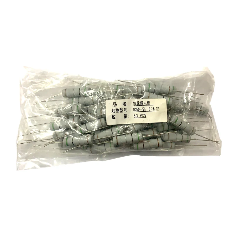 10pcs 1K 1K1 1K5 1K8 2K 2K2 2K4 2K7 3K 3K3 3K6 3K9 4K3 4K7 5K1 5K6 6K2 6K8 7K5 8K2 9K1 Ohm 5Watt Metal Oxide Film Resistor