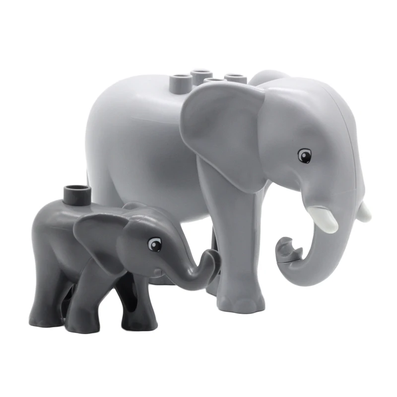Zoo Tiere Serie Set Große Größe Bausteine Montieren Zubehör Nette Vögel Tiere Elefant Tiger Ziegel Bildung Spielzeug Kinder
