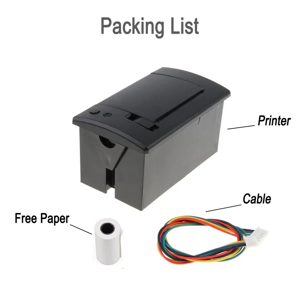 58mm Panel Embedded Thermal Printer Kiosk Mini Receipt Printer with Interface RS232 TTL  USB Use for ESC POS Arduino