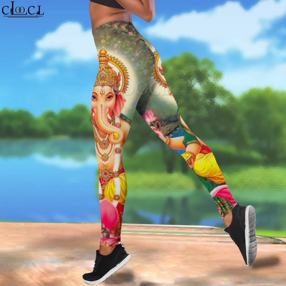 CLOOCL Legging Wanita Indian God Ganesha Dicetak Pinggang Tinggi Elastis 3D Legging Wanita untuk Celana Jogging Luar Ruangan Drop Shipping