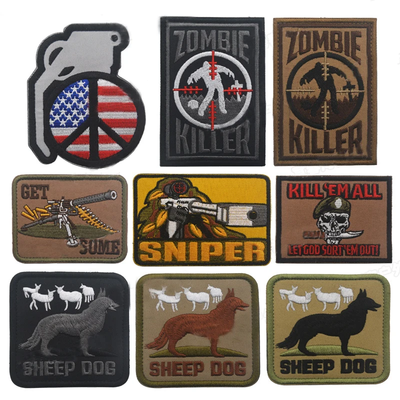 GET SOME Zombie SHEEP DOG Medical Embroidery Patches Badges Emblem  Accessory Hook and Loop