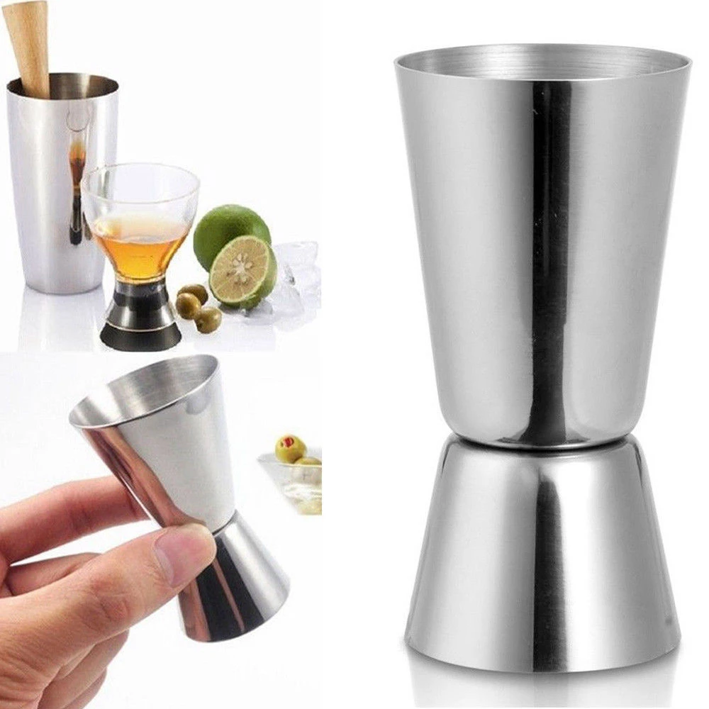 15/30 25/50 20/40 30/60ml Stainless Steel Measuring Cups Bar Party Wine Cocktail Shaker Dual Shot Jigger Liquid Drinks DIY Tools