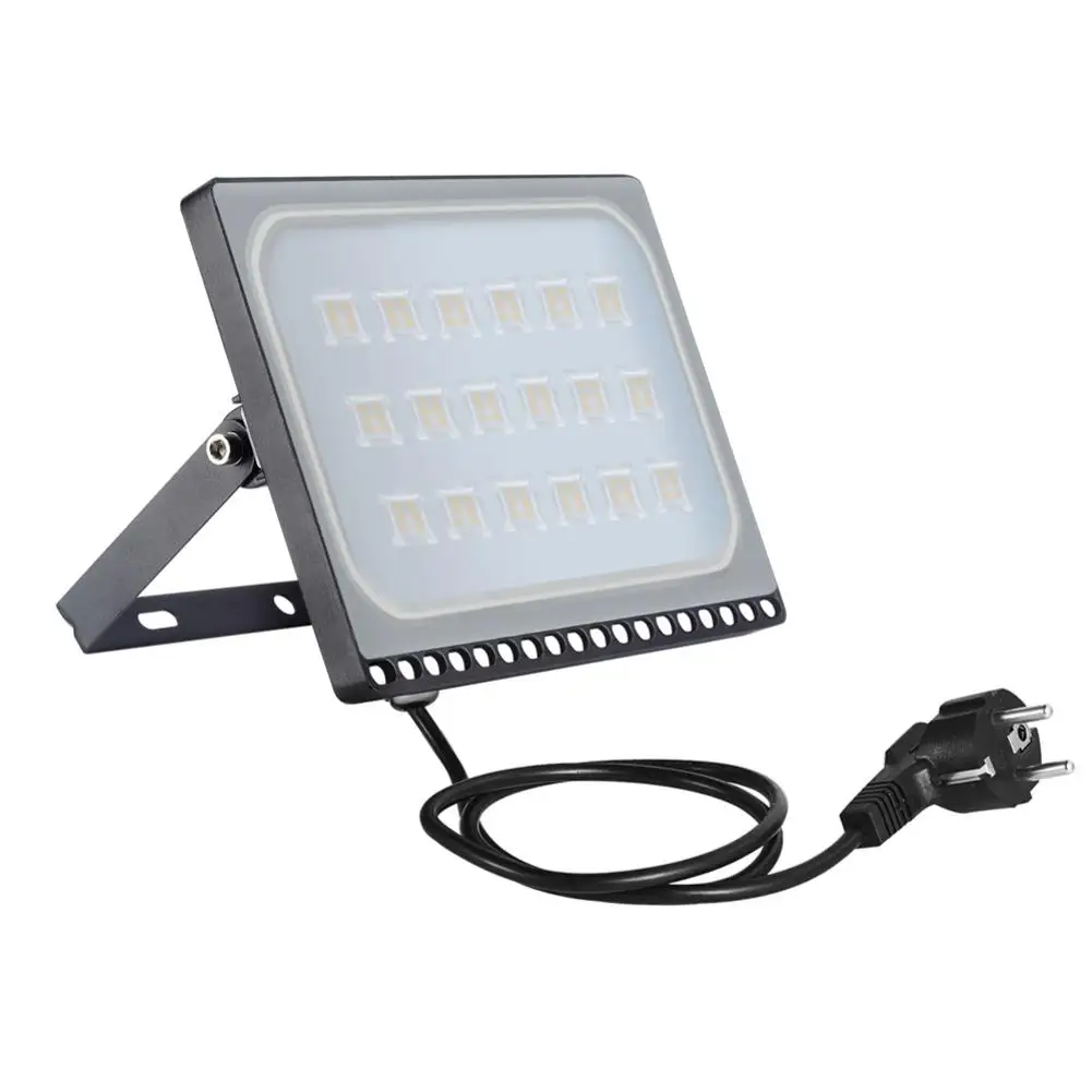 100W 6th Gen Ultra-thin Flood Light Warm White SMD2835 LED Beads Waterproof 220V Workshop Garage Warehouse Garden Outdoor Lights