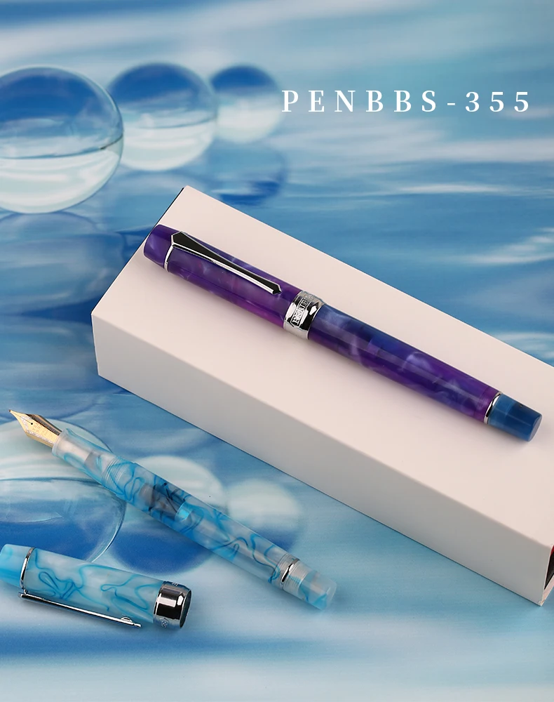 ペンブ355樹脂ピストン万年筆アクリルデザイン透明書道学生ギフト