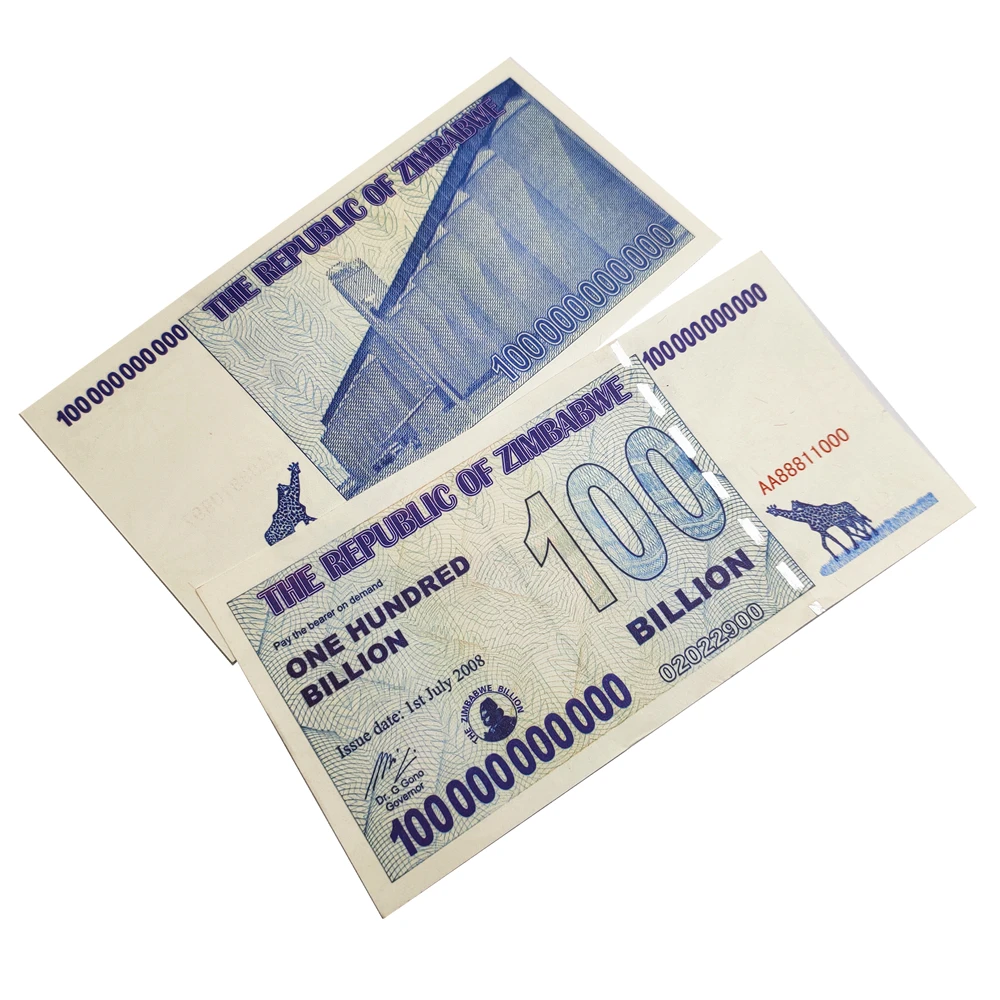 Copy Zimbabwe Paper Money 100 Billion Banknote Bank Note Bills Non-currency Collectibles