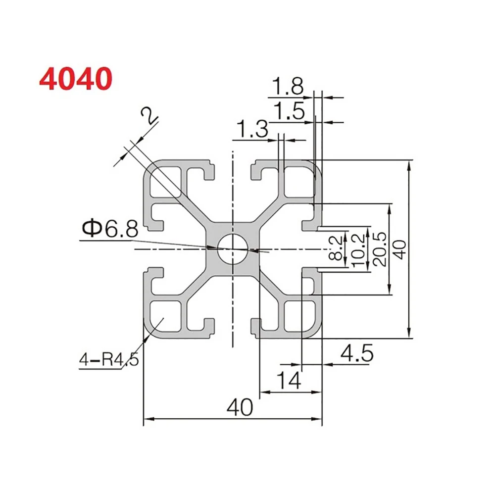 2PC 4040 Aluminum Profile European Standard Anodized Extrusion 100 300 600 800 2000mm Length Linear Rail For CNC 3D Printer