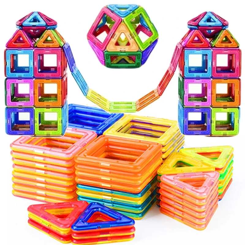 Big Size Magnetic Constructor Magnet Building Blocks 30-200PCS Magnetic Designer Construction Set Educational Toys for Kids