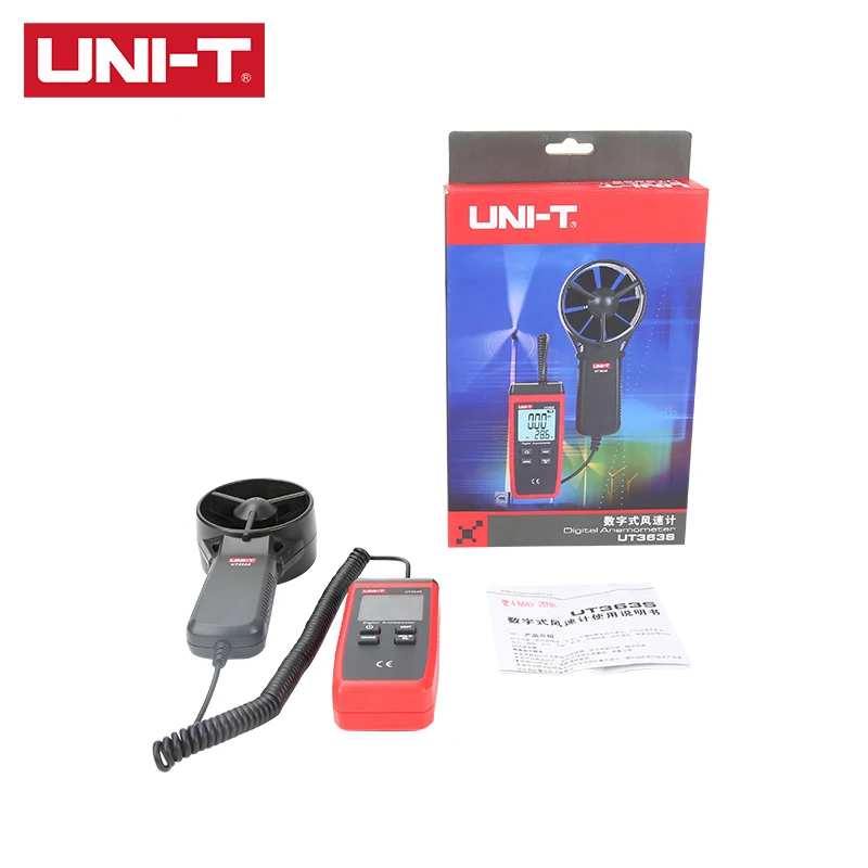 UNI-T UT363S Split Digital Anemometer Precise Wind Speed Sensor  Wind Scale Display Wind Temperature Measurement 1m Drop Test