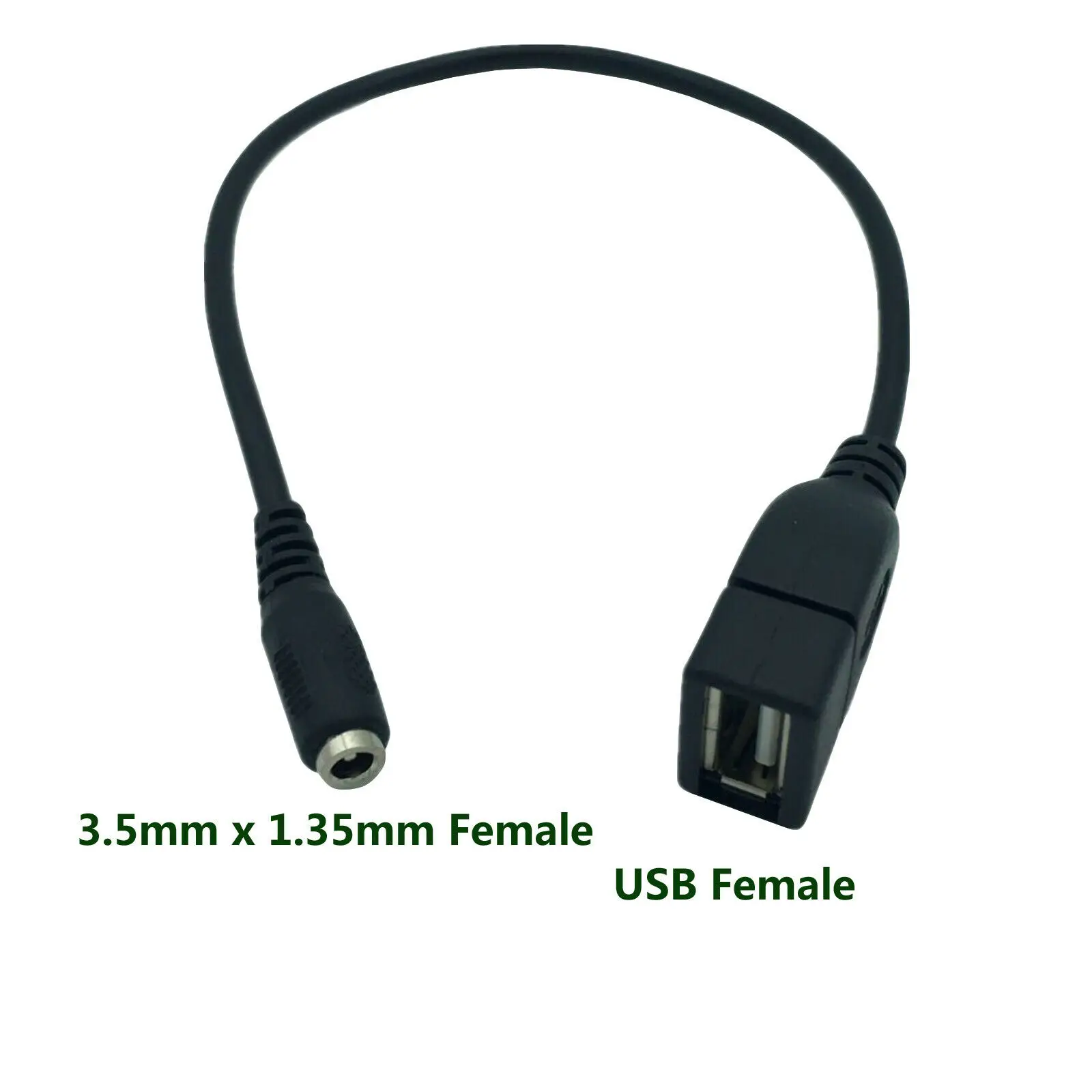 1pc USB 2.0 A Female to DC 3.5mm X 1.35mm Female Jack 5V DC Power Charging Adapter Connector Cable for Tablet Electronic Dog