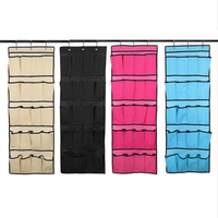 Non-woven 20 Pocket Shoes Storage Rack Behind Door Free Nail Holder Space Saver Enhanced Edition Hanging Shoe Organizer