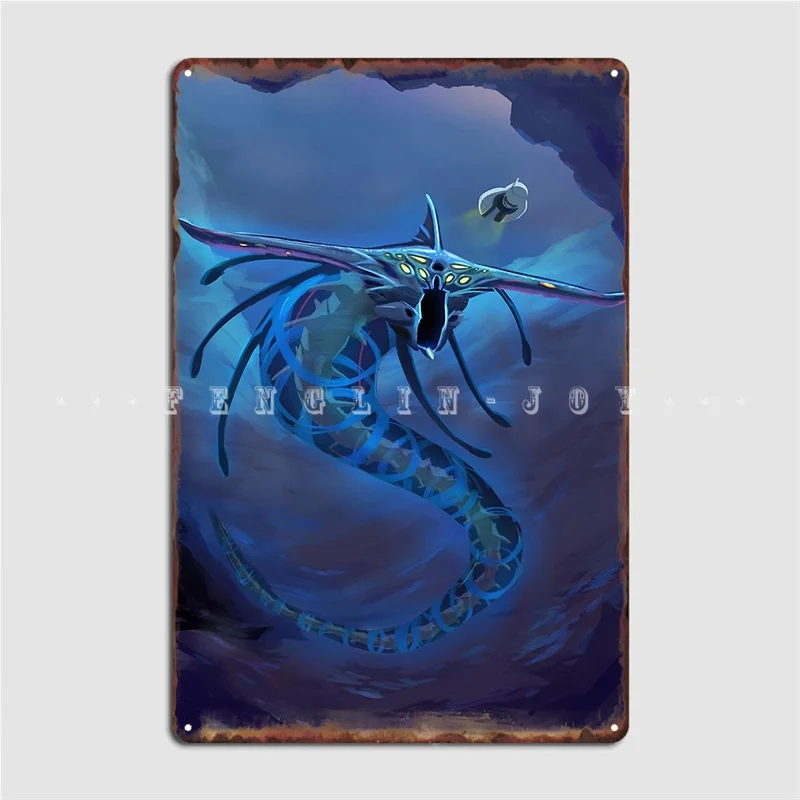 Subnautica Ghost Leviathan Metal Sign Cinema Garage Bar Cave Retro Poster Tin Sign Poster