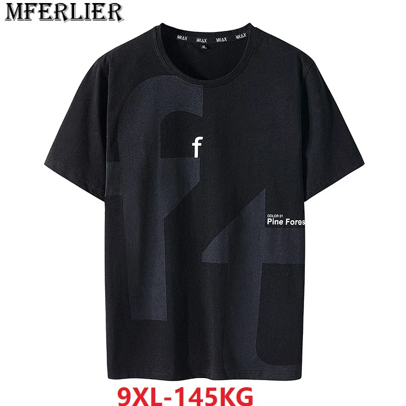 

summer men women couple tshirt short sleeve letter print fashion plus size 7XL 8XL 9XL cotton tees tops mferlier