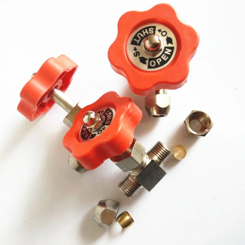 

6mm 8mm 10mm 12mm Hole Dia Orange Plastic Handle Metal High Pressure Durable Tube Needle Type Globe Valve