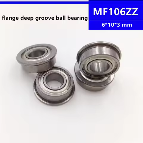 50-500pcs MF106ZZ 6*10*3mm F676ZZ LF1060ZZ flange deep groove ball bearing 6x10x3mm MF106Z Flanged bearing