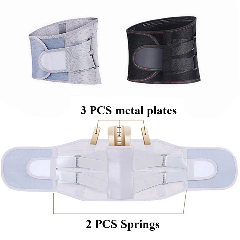 2021 Orthopedic Tourmaline Self-heating Magnetic Steel Bone Waist Widen Belt Men Women Lumbar Support Back Brace Belt 3pcs Pad