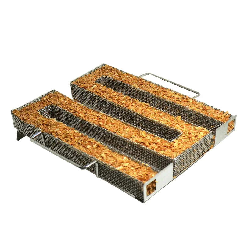 Barbecue Accessories BBQ Pellet Maze Smoker Hot & Cold Smoke Generator Stainless steel Apple Wood Chips Smoking BBQ Grill Tools