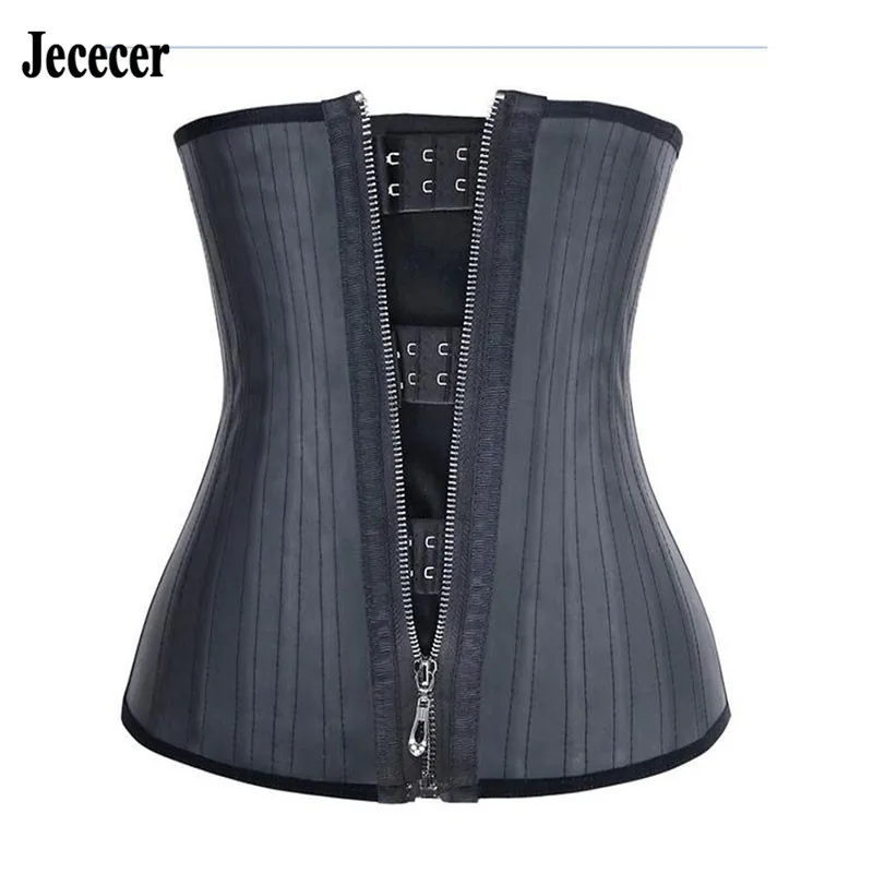 Latex Waist Trainer 25 Steel Bones Belly Sheath Slimming Corsets With Zipper Modeling Strap Body Shapers Colombian Girdles