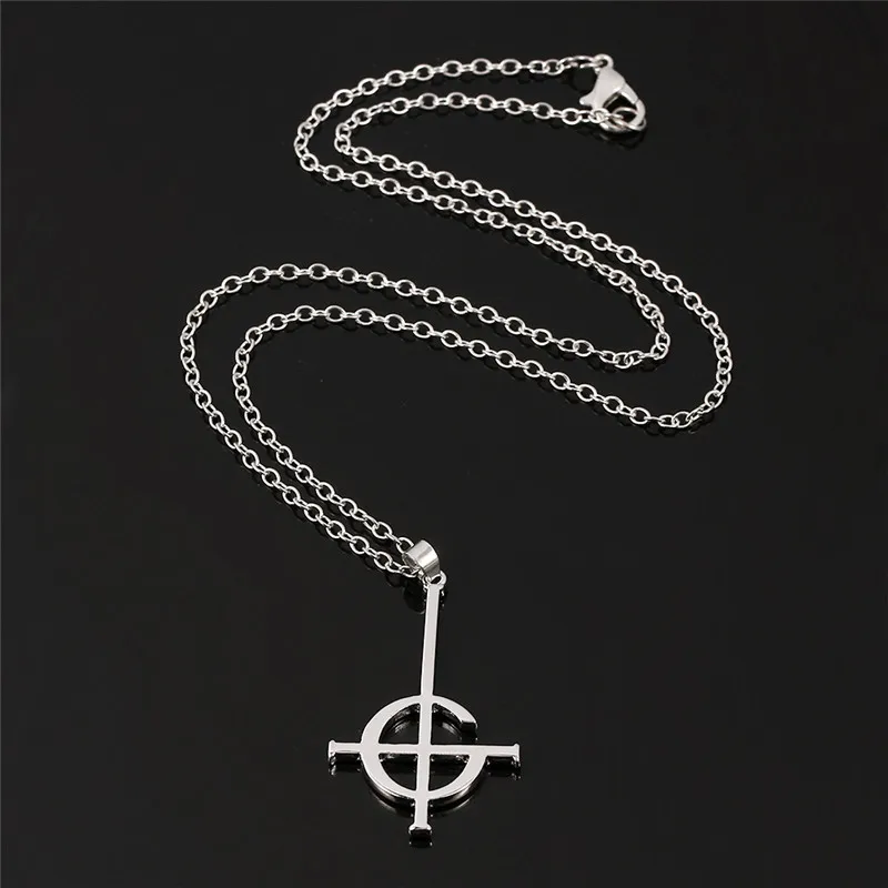 New Fashion Grucifix Ghost Cross Pendant for Women Never Fade Metal Satan Necklace Amulet Jewelry