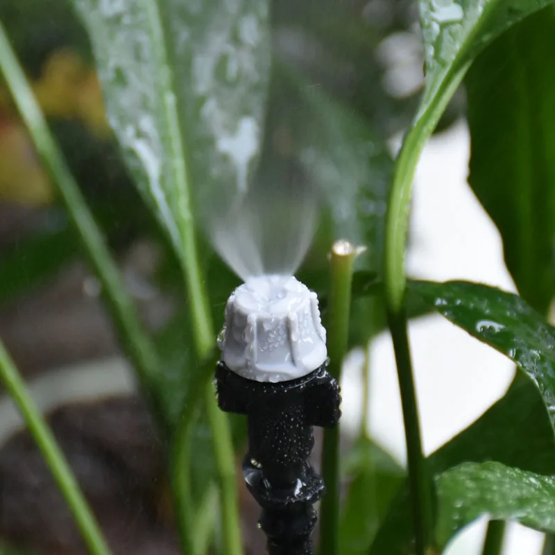 1/4 Inch Fog Nozzle Gray Atomizing Nozzle With Barbed Greenhouse Misting Watering Irrigation For 4/7mm Hose 15 Pcs