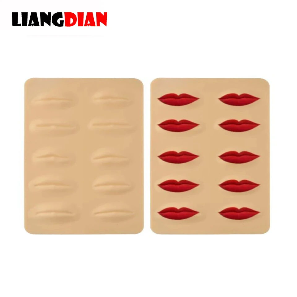 10pcs 3D Silicone Permanent Makeup Tattoo Training Practice Fake Skin Face Lips Blank For Microblading Tattoo Machine Beginner