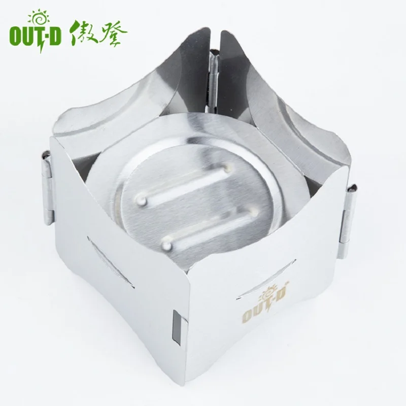 Out-D Folding Stove Stand for Camping Picnic Cooker Frame Portable Solid Alcohol Stove Rack Stove Accessories B-15