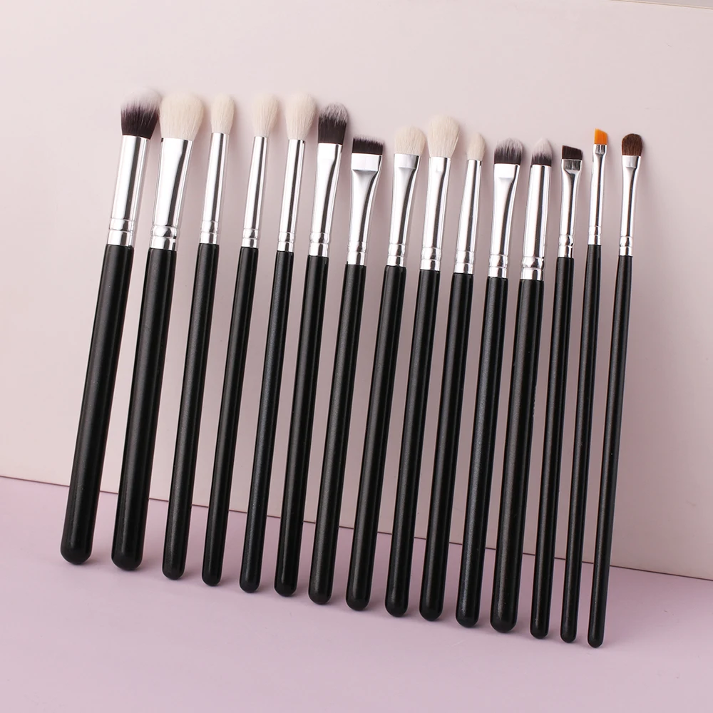 BEILI 15pcs Professional Makeup Brushes Set No Logo Natural Goat Hair Eyeshadow Eyebrow Eyeliner make up brush tools