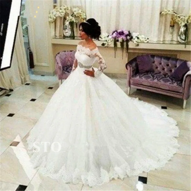 

Lace 2025 Vestido De Noiva Three Quarter Sleeve Boat Neck Casamento bridal Gown Robe De Mariage custom made wedding dresses