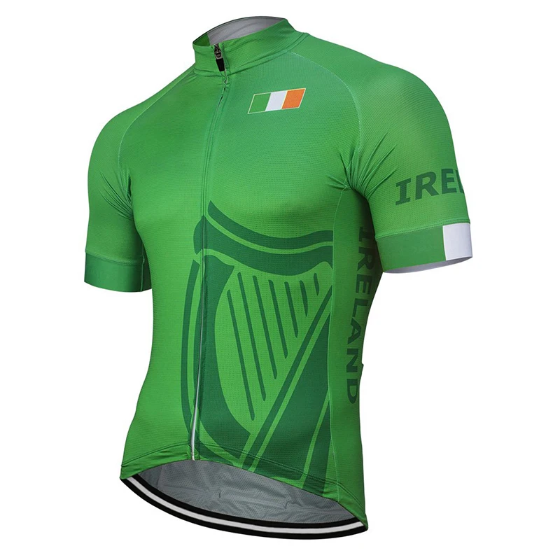 

New Ireland Flag Short sleeve Cycling Jersey green cycling Clothing Wear