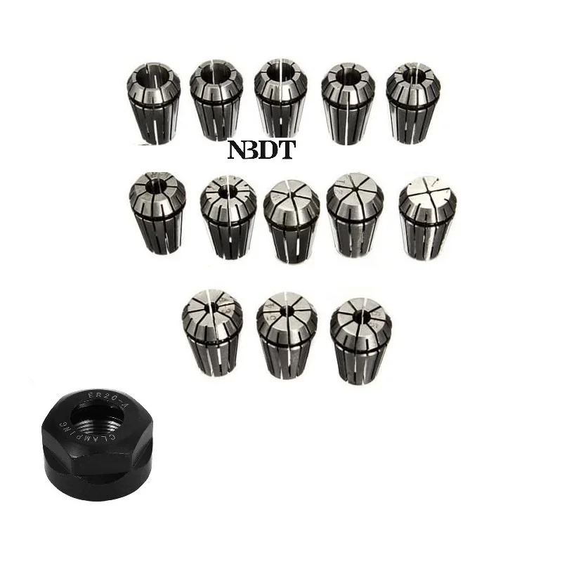 8Pcs ER20 Spring Collet Set Woodworking CNC Engraving Machine & Milling Lathe Tool Holder Clamp Nut Precision